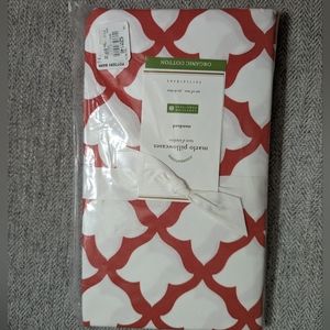 Pottery barn pillow cases, coral and white